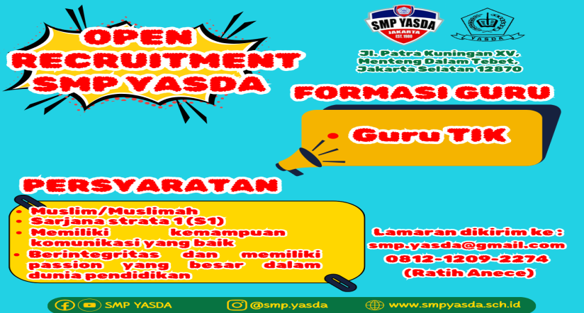 LOWONGAN GURU TIK SMP YASDA