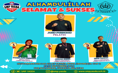 Peserta Didik SMP Yasda berhasil menjadi Juara Pencak Silat Satria Muda Cup 2 di GOR Bulungan